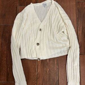 Lavender Moon size XL off white chenille button down sweater
